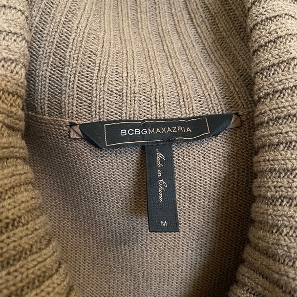 BCBGMAXAZRIA Cowl Neck Off-the-Shoulder Knit Minidress | Women's Size M - Picture 5 of 12